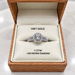 10K Gold Engagement Ring – 1 CTW Lab-Grown Diamonds – Size 7