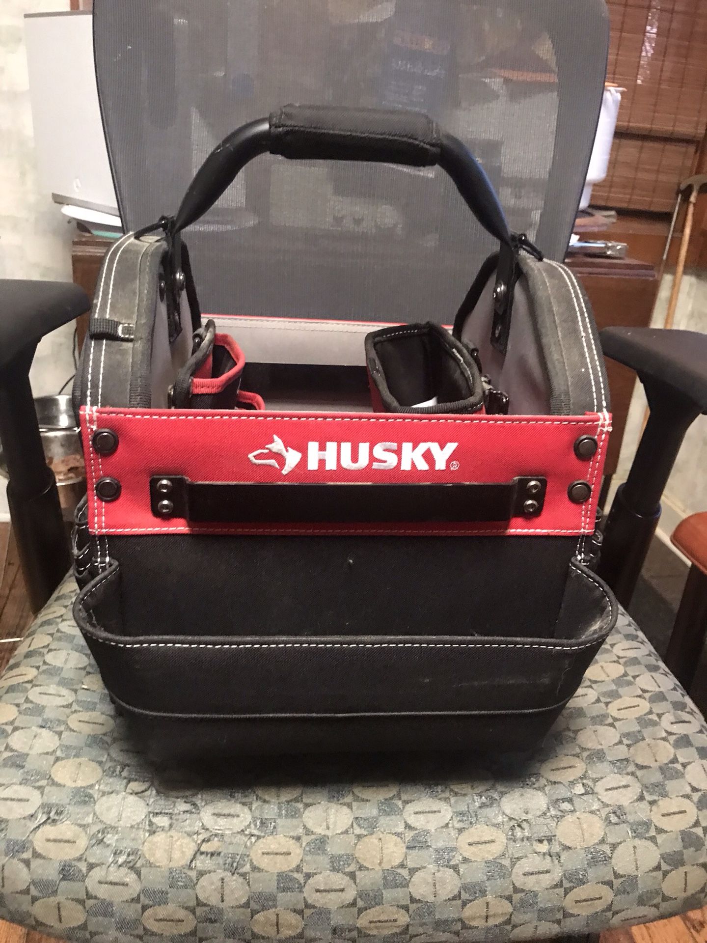 Husky Rigid Tool Bag with Bit Drawer and Mobile Belt Bags