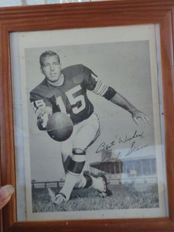 1950s Bart Starr  Autographed photo in frame