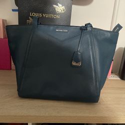 Michael Kors Whitney Small Pebbled Leather Tote Bag Blue