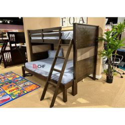 Solid Wood Twin / Full Bunk Bed ( Mattress Sold Separately )