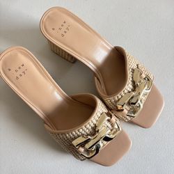 a new day Fauna Raffia Mule Heels
