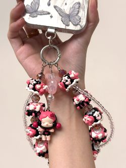 [Uzelo]Handmade Beaded Chain with Licensed Pop Mart Pendant – Perfect Gift & Collectible  - Gift for her/him