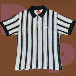 Supreme Open Knit Stripe Zip Polo *Small*