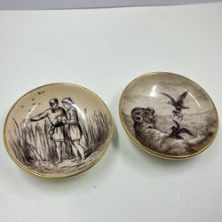 set of 2 tiny plates in the Browning Downing style mini plates