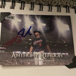 Anthony Rendon Signed Baseball Card