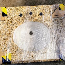 31"×22"NEW Beige round granite sink