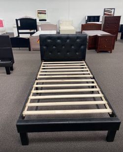 Twin size bed frame with mattress