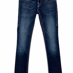 True Religion Big T Crystal Jeans Made USA Size 24