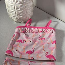 Children's Place Baby/Toddler Girls Flamingo Ruffle Tankini Two Piece Swimsuit - Size 18 -24 Months
