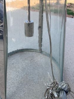 Crome lamp with seeded glass