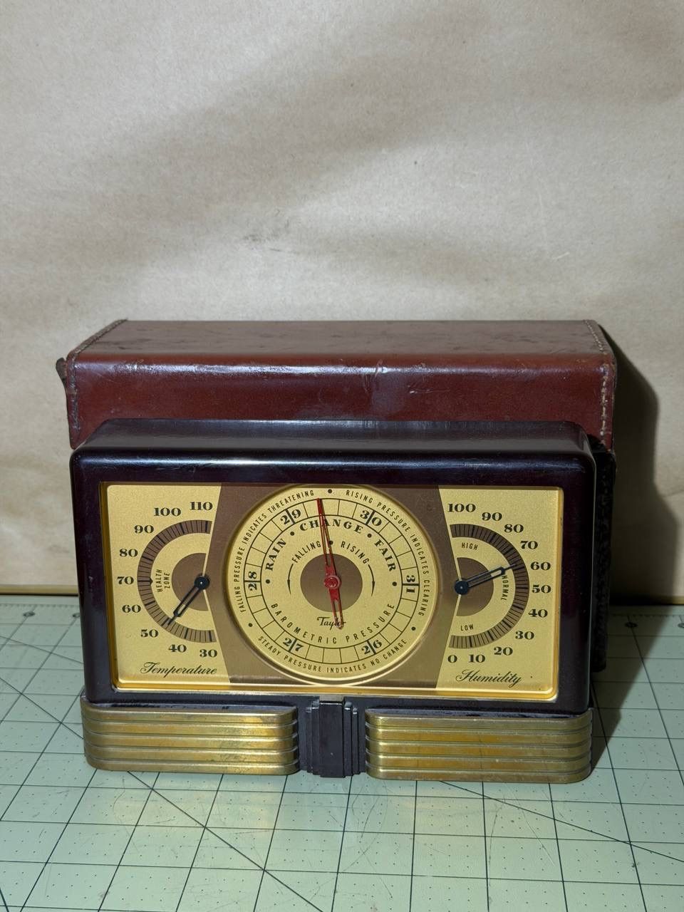 Taylor Instruments Art Deco Bakelite 3in1 Barometer, Thermometer & Humidity Gaug