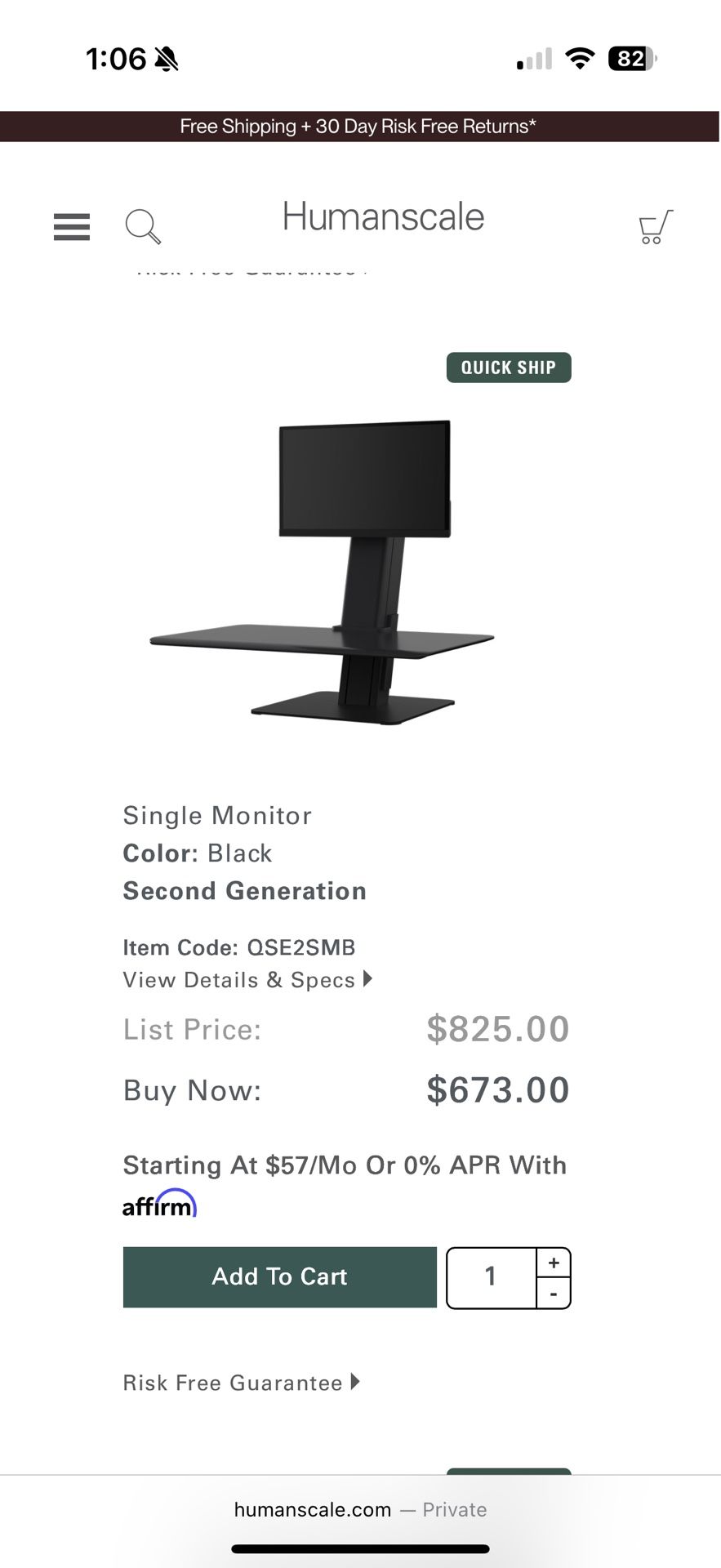Human scale Standing Desk Converter