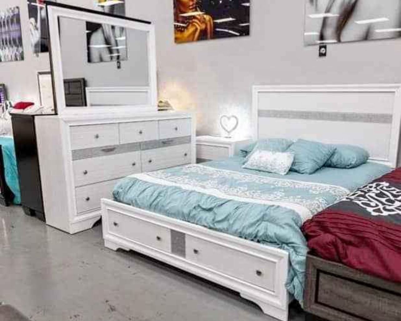 Brand New Complete Bedroom Set- Shop Now Pay Later- FREE MATTRESS AND BOX SPRING INCLUDED.