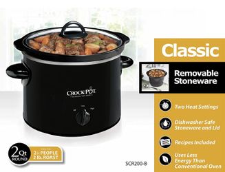 Crock-Pot 2-QT Round Manual Slow Cooker, Black