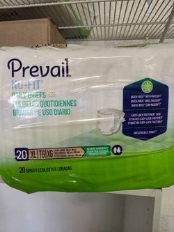 New Prevail XL NU Fit Daily brief adult diapers 120ct