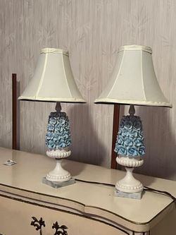 Vintage Blue Ceramic Lamps