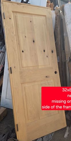 ✨️ Krosswood Doors 32 in. x 80 in. 2-Panel Square Top Solid Wood Core Rustic Knotty Alder Left-Hand Single Prehung Interior Door #3366