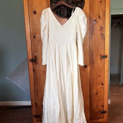 Laura Ashley 1990 100% Cotton Wedding Dress Size 12