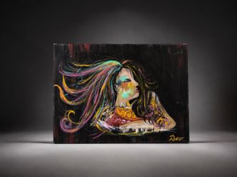 Expressive Portrait Canvas Art – 24” x 18”