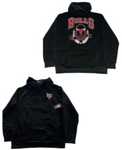 Chicago Bulls Black Hoodie Sweatshirt Mens Large & XL New Ultra Game $75 MSRP
