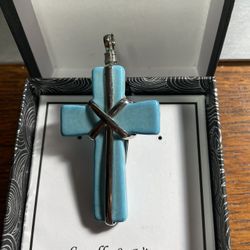 Scroll & Vine Howlite Cross Pendant 