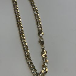 14k gold plated diamond cuban chain 24 inch