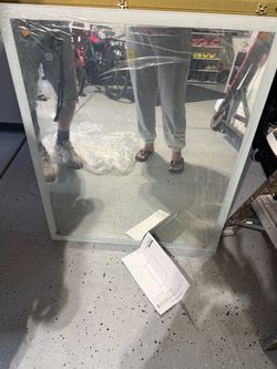 Large Wall Mirror with White Frame