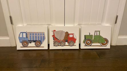 Trio of Children’s Construction Wall Art
