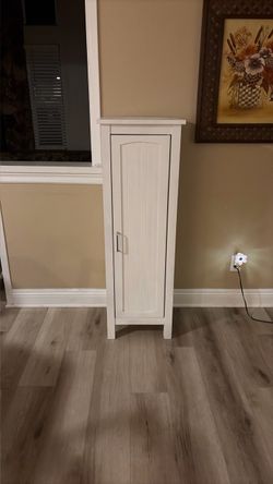 White Wood Storage Cabinet Single Door