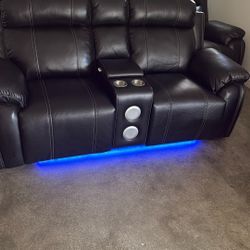 Full Leather Couch Set