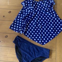 New Womens Tankini Bathing Suit W/built In Bra  S/M