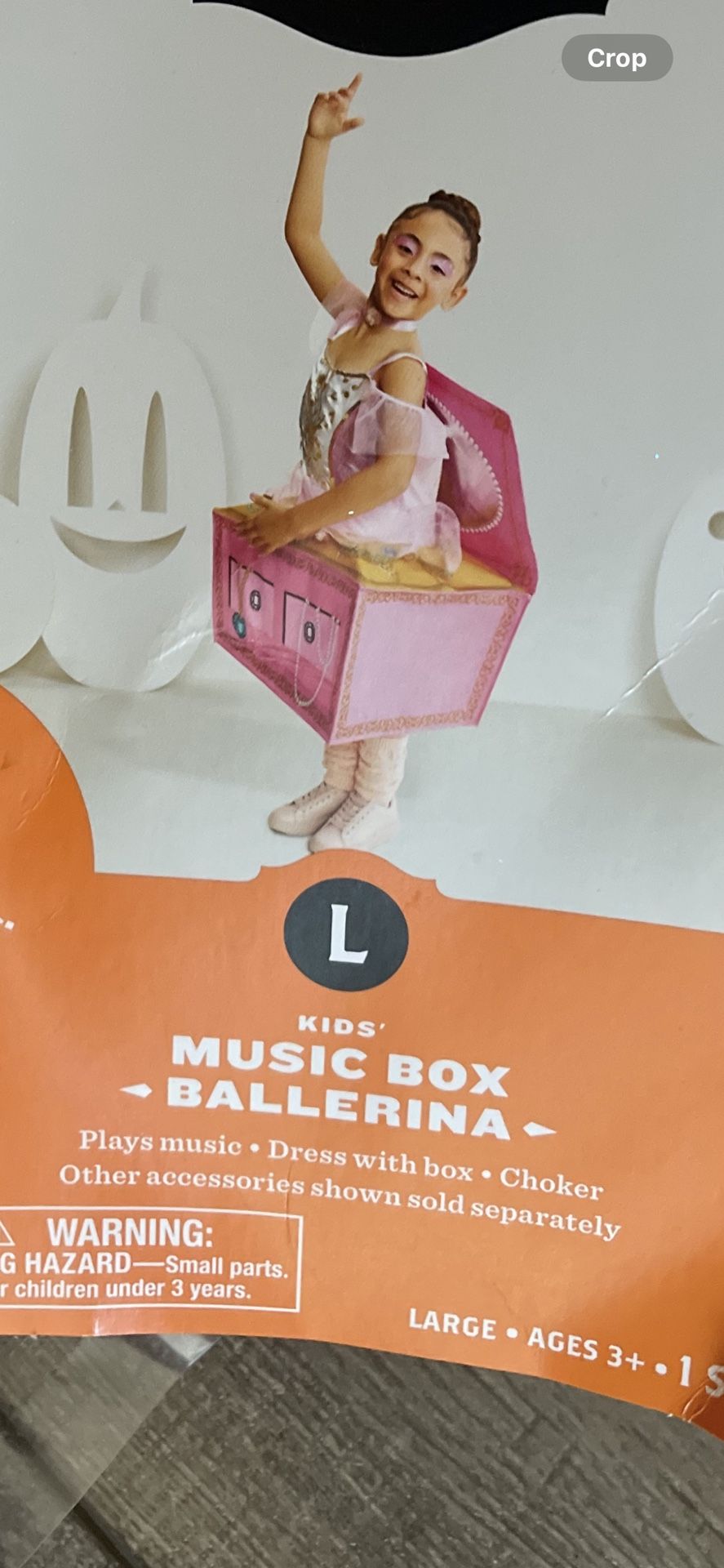 Girls Halloween Costume . Ballerina music Box