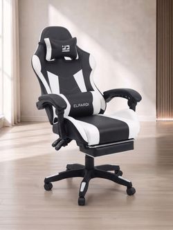 New Racing Gaming Chair with Headrest&Lumbar Manual Recline Handle. Padded Armrests Swivel Base