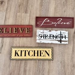 Kicthen Believe & Strength Wall Sign Decor Sold Separately 