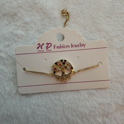 Multi Color Tree Of Life Adjustable Bracelet 