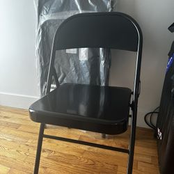 Black Folding Chair Steel X2