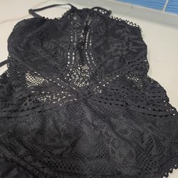 New Black lace bathing suit  med size