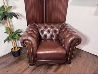 Real leather chesterfield chair