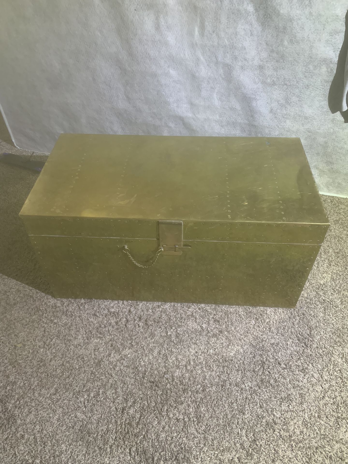 Large Brass Travel Trunk