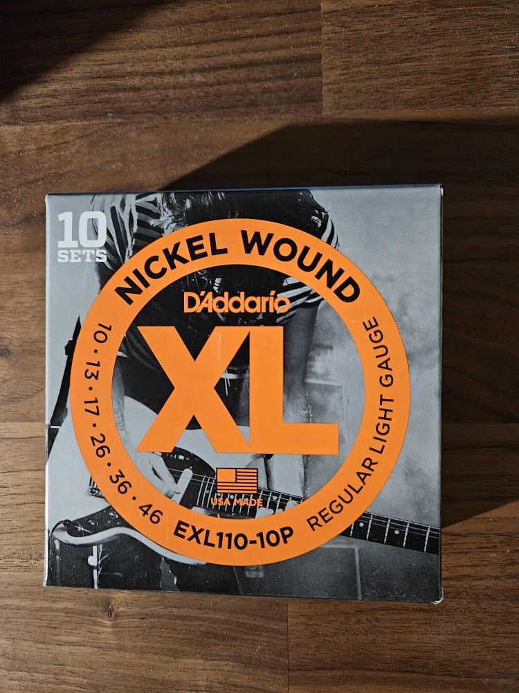 10 Pack Of D'Addario Guitar Strings