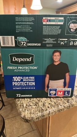 50 Men’s Depends pull on briefs size M
