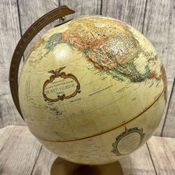 Vintage Replogle Globe World Classic Series 12" Wood Stand