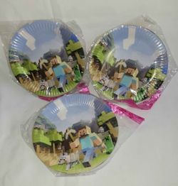 Minecraft Party plates