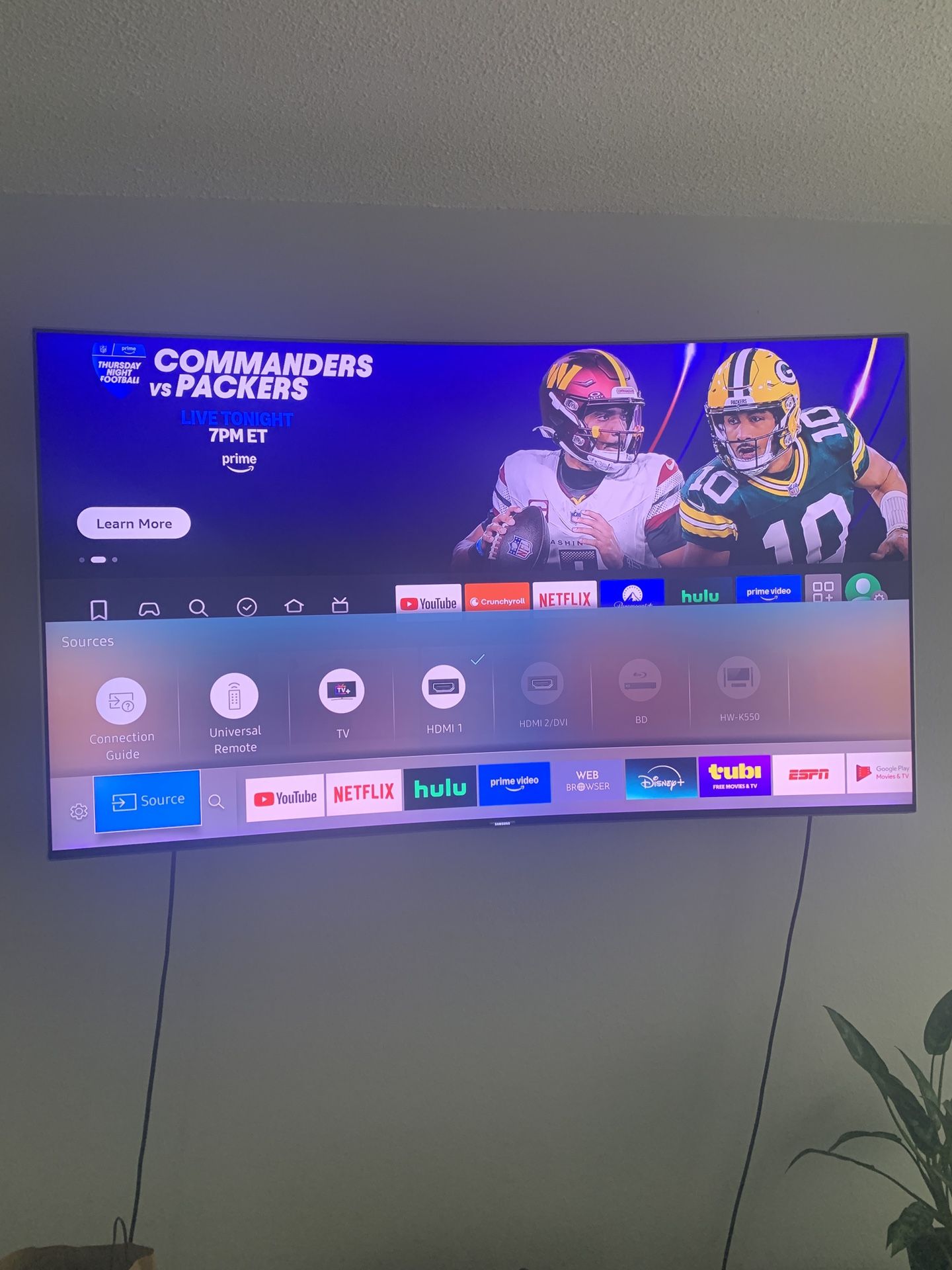 Curved Samsung 65 Inch 4k Smart TV
