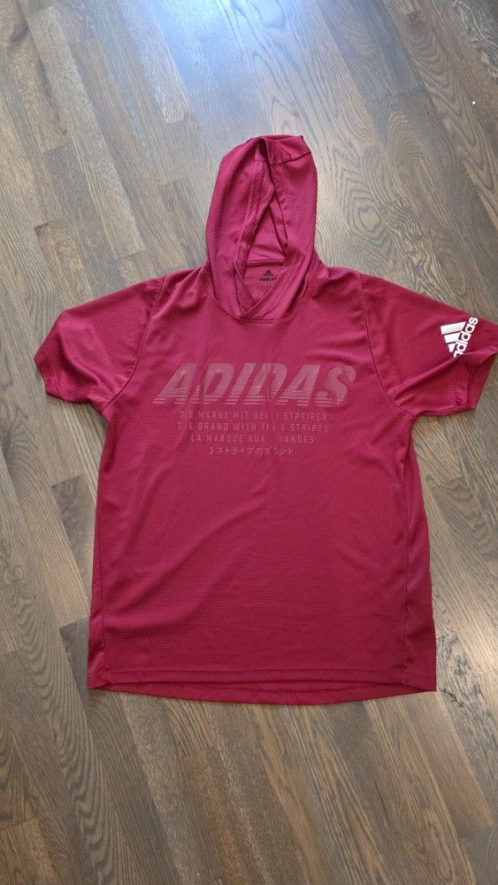 Mens Adidas Hooded Shirt - Large