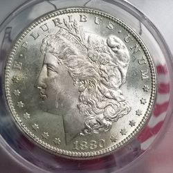 "YEP" 1880-S MORGAN SILVER DOLLAR (MS64)