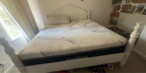 King size bed frame and mattress