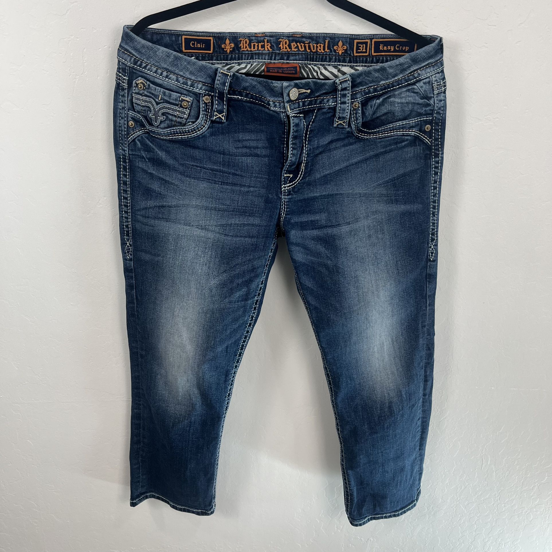 Rock Revival Clair Easy Crop Jeans Size 31