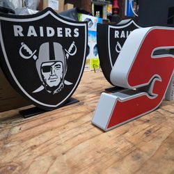 NFL MLB SnapOn LED Desk Light, Warm to Cold settings, Remote control, Hand Made Prints with Built In Lights Raiders Snap On LA Dodgers Rams
